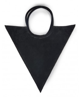 Big Triangle Bag In Black Velour